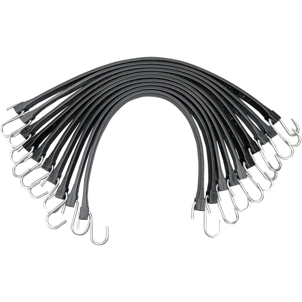 ROBLOCK 15" Rubber Bungee Cords with 150% Max Stretch, 100% EPDM Tarp Straps